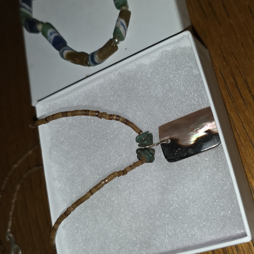 Sterling Silver Beaded Necklace With Stunning African Bead Bracelet - Picture 8 of 13
